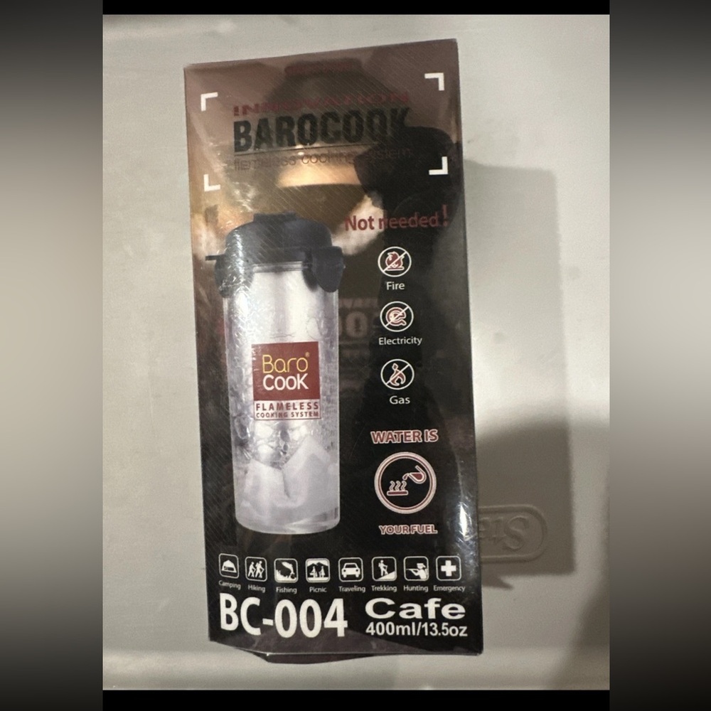 BaroCook BC-004 Flameless Cafe Cooker 400ml/13.5oz- Silver & Black *New